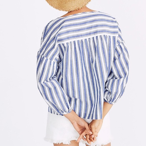 Madewell Peasant Top in Shea Stripe Sz XS - Picture 3 of 15